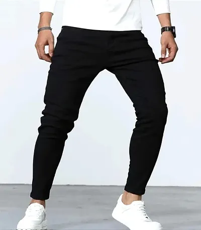 Stylish Denim Solid Mid-Rise Jeans For Men