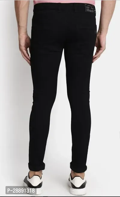 Stylish Black Denim Mid-Rise Jeans For Men-thumb2