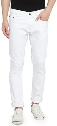 Stylish Blend Solid Regular Fit Mid-Rise Jeans For Men