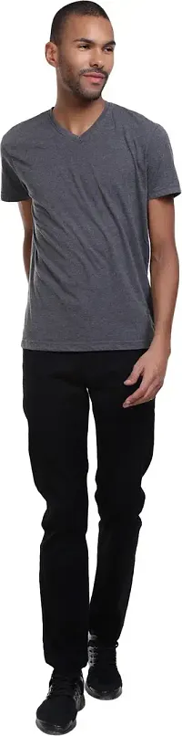 Stylish Black Denim Solid Mid-Rise Jeans For Men-thumb4