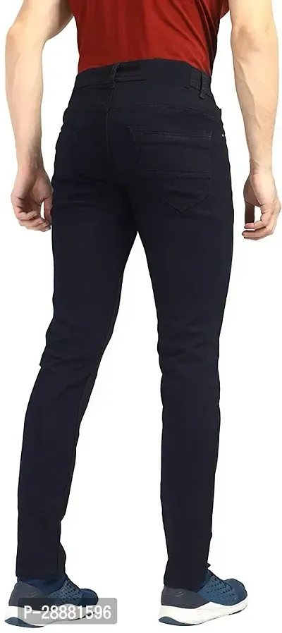 Stylish Black Denim Solid Mid-Rise Jeans For Men-thumb2