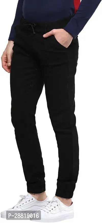 Stylish Black Denim Mid-Rise Jeans For Men