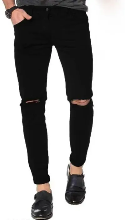 Must Have Cotton Black Mid-Rise Jeans For Men