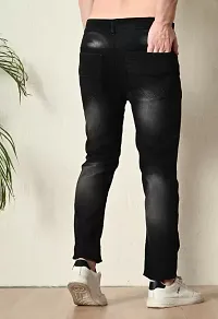 Stylish Black Denim Mid-Rise Jeans For Men-thumb1