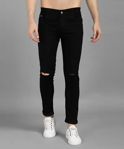 Stylish Denim Mid-Rise Jeans For Men