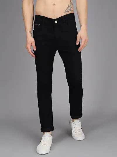 Stylish Solid Mid-Rise Jeans For Men