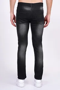 Stylish Black Cotton Blend Mid-Rise Jeans For Men-thumb1