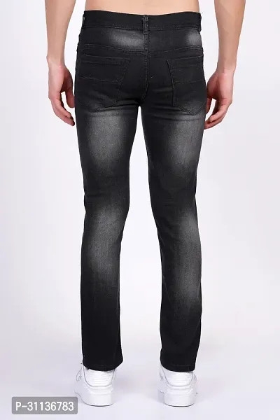 Stylish Black Cotton Blend Mid-Rise Jeans For Men-thumb2