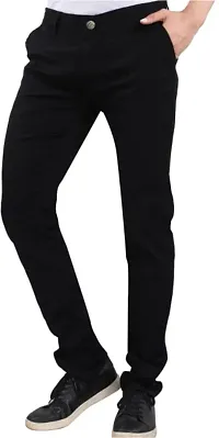 Stylish Black Satin Solid Regular Fit Mid-Rise Jeans For Men-thumb3