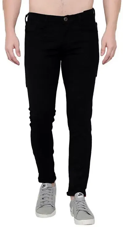 Stylish Lycra Blend Mid-Rise Jeans For Men