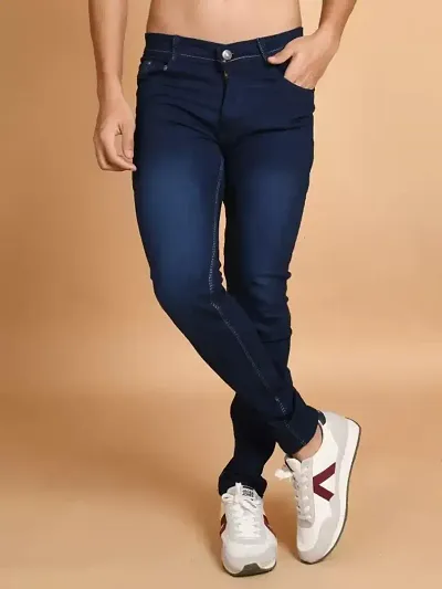 Stylish Solid Mid-Rise Jeans For Men