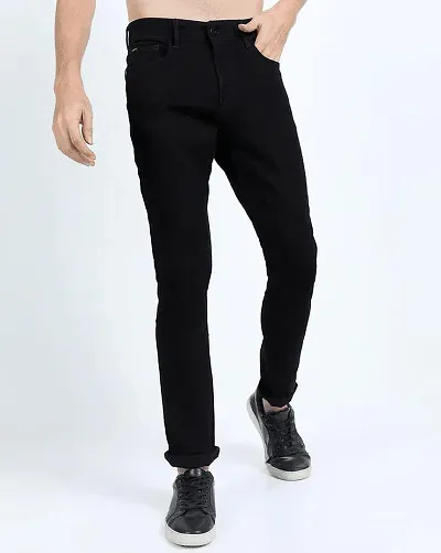 Stylish Solid Slim Fit Mid-Rise Jeans For Men