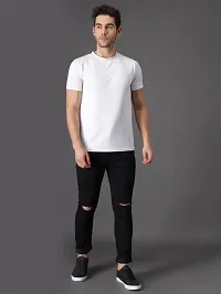 Stylish Black Denim Solid Slim Fit Mid-Rise Jeans For Men-thumb4