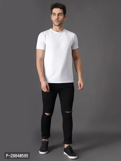 Stylish Black Denim Solid Slim Fit Mid-Rise Jeans For Men-thumb5