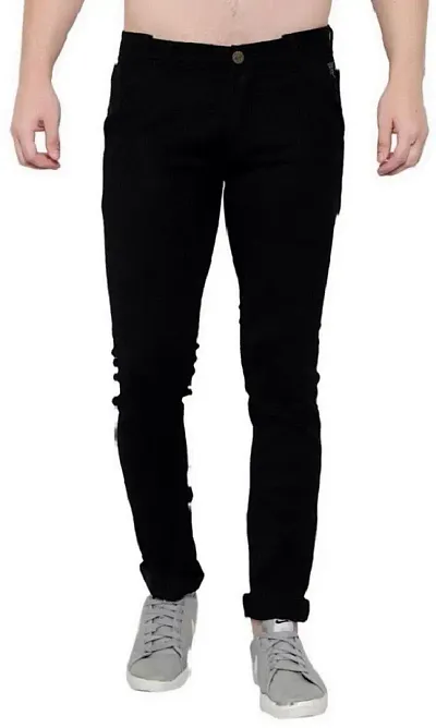 Stylish Cotton Blend Mid-Rise Jeans For Men