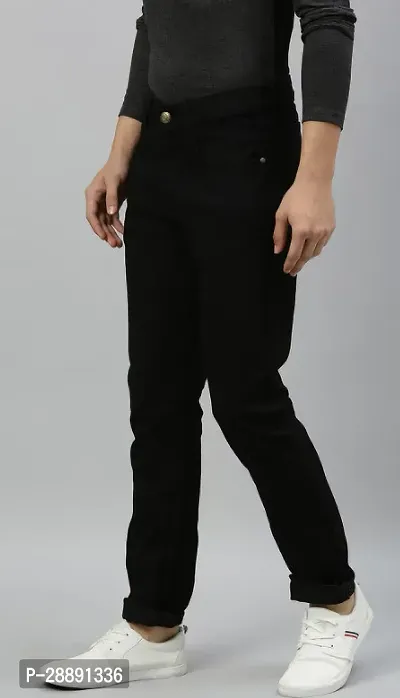 Stylish Black Denim Mid-Rise Jeans For Men-thumb2