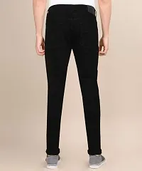 Stylish Black Cotton Blend Solid Mid-Rise Jeans For Men-thumb1