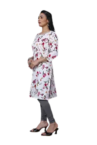 Floral Print Crepe Feeding Kurti-thumb3