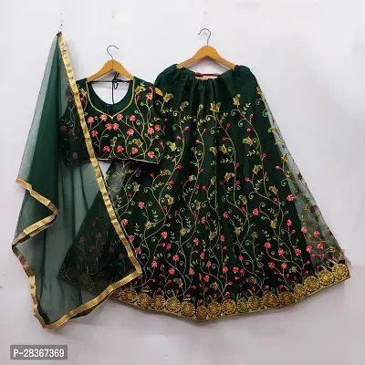 Designer Green Net Lehenga Choli Set For Women