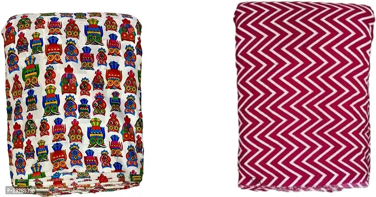 Beautiful Multicoloured Crepe Self Design 2.5Meter Unstitched Dress Material For Women -Pack Of 2-thumb0