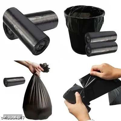 Clean City Biodegradable Garbage Bags, Dustbin Bags Size - 17x19 inches - 30 Bags Per Roll (Pack of 1) Black Color-thumb0