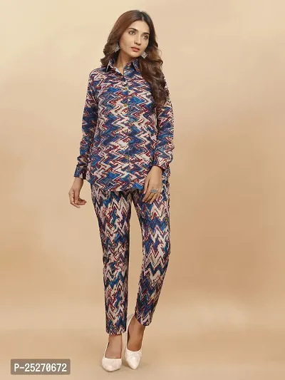 Stylish Multicoloured Printed Viscose Rayon Kurta Bottom Set