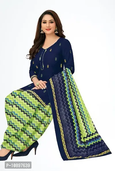 Beautiful Crepe Printed Unstitched Dress Material with Dupatta-thumb0