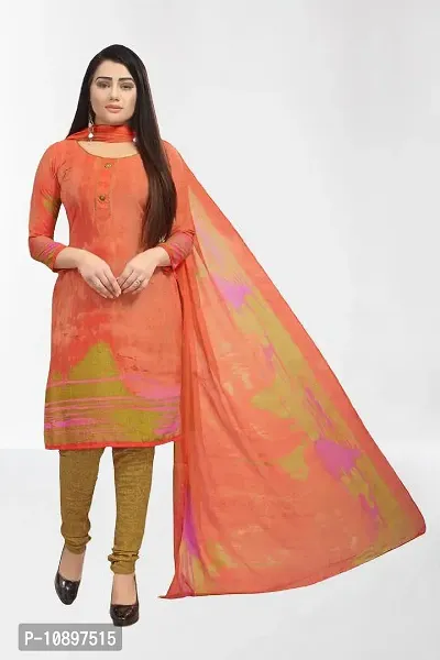 Beautiful Crepe Printed Unstitched Dress Material with Dupatta-thumb0