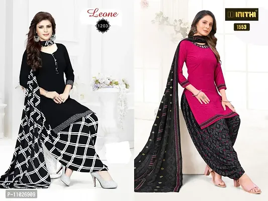 Beautiful American Crepe Printed Dress Material with Dupatta Pack Of 2