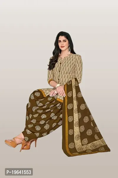 Beautiful Crepe Printed Dress Material with Dupatta