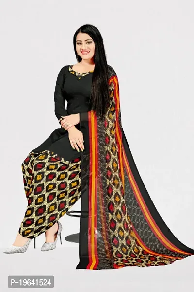 Beautiful Crepe Printed Dress Material with Dupatta