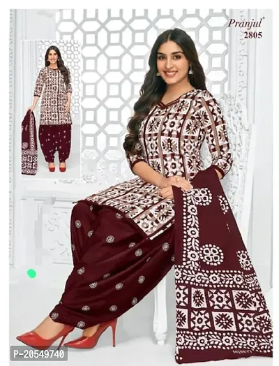 Unstitched Cotton Blend Salwar Suit Material Floral Print, Printed, Geometric Print