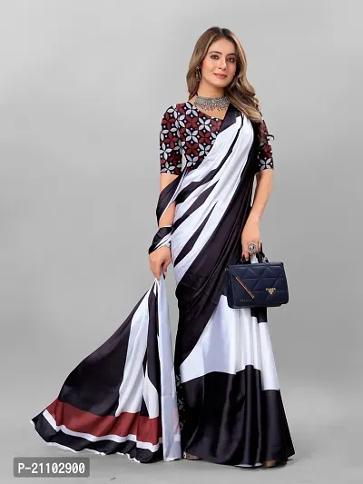 Digital Print, Printed Bollywood Silk Blend, Crepe Saree For Women-thumb0