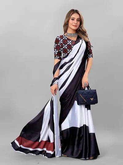 Best Selling Crepe Saree with Blouse piece 