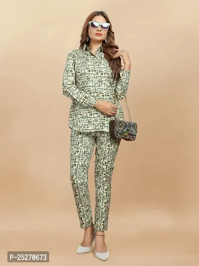 Stylish Green Printed Viscose Rayon Kurta Bottom Set