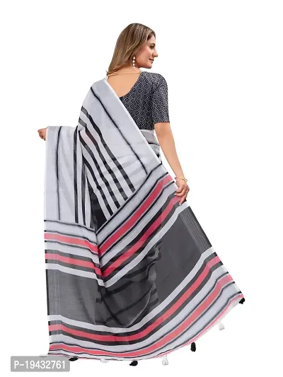 Casual Wear Printed Linen Saree For Women And Girls-thumb2