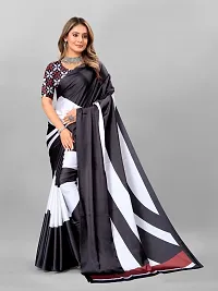Digital Print, Printed Bollywood Silk Blend, Crepe Saree For Women-thumb1