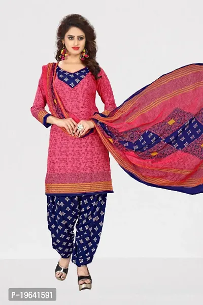 Beautiful Crepe Printed Dress Material with Dupatta-thumb0