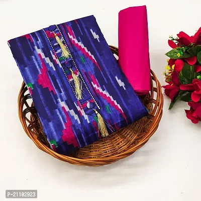 Elegant Multicoloured Cotton Printed Dress Material without Dupatta For Women