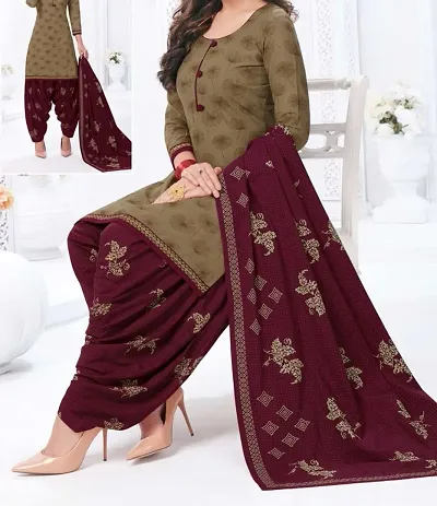 Stylish Crepe Printed Unstitched Suit