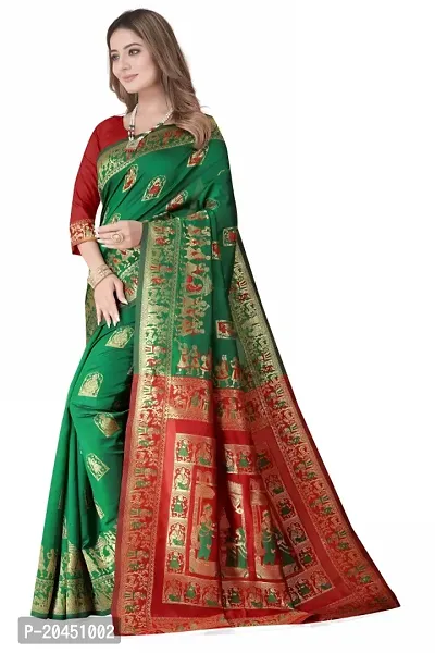 Woven Baluchari Art Silk Saree for Women-thumb0