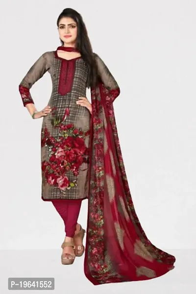 Beautiful Crepe Printed Dress Material with Dupatta