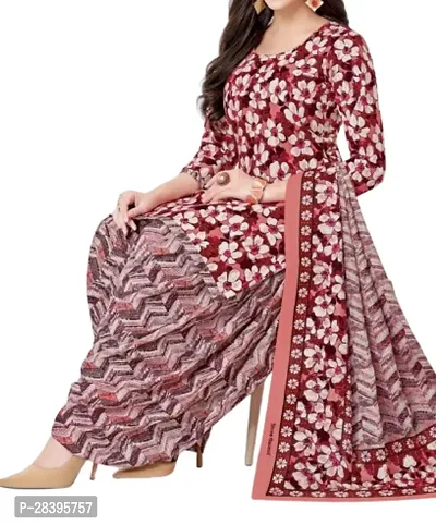 Beautiful Crepe Printed Dress Material with Dupatta-thumb0