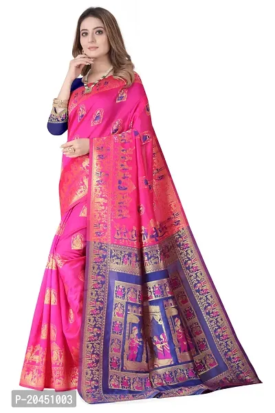 Woven Baluchari Art Silk Saree for Women