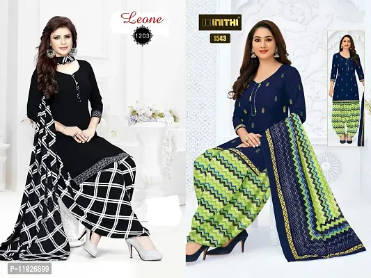 Beautiful American Crepe Printed Dress Material with Dupatta Pack Of 2