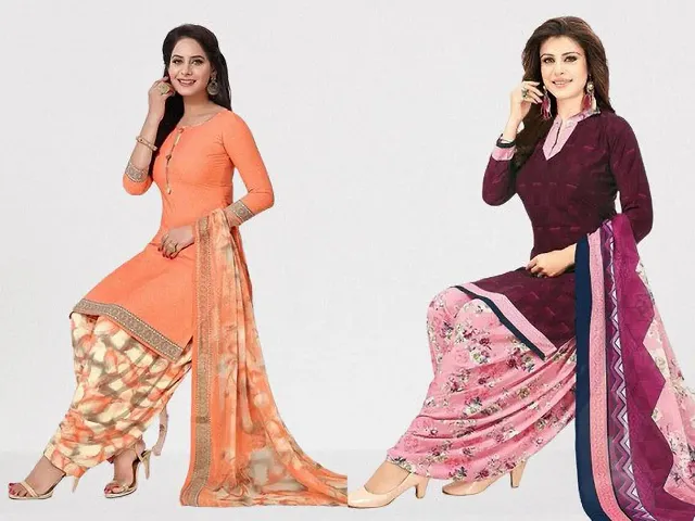 Beautiful American Crepe Dress Material with Dupatta Pack of 2