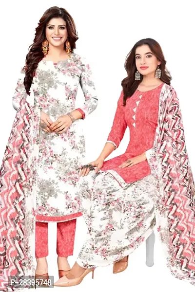 Beautiful Crepe Printed Dress Material with Dupatta