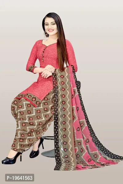 Beautiful Crepe Printed Dress Material with Dupatta