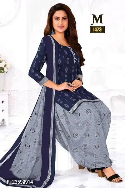 Beautiful Crepe Printed Dress Material with Dupatta