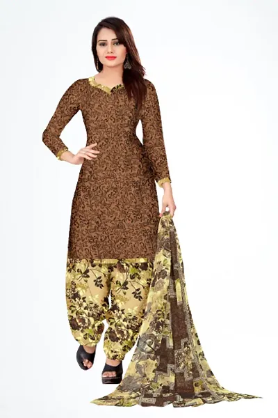 Beautiful Crepe Dress Material with Dupatta